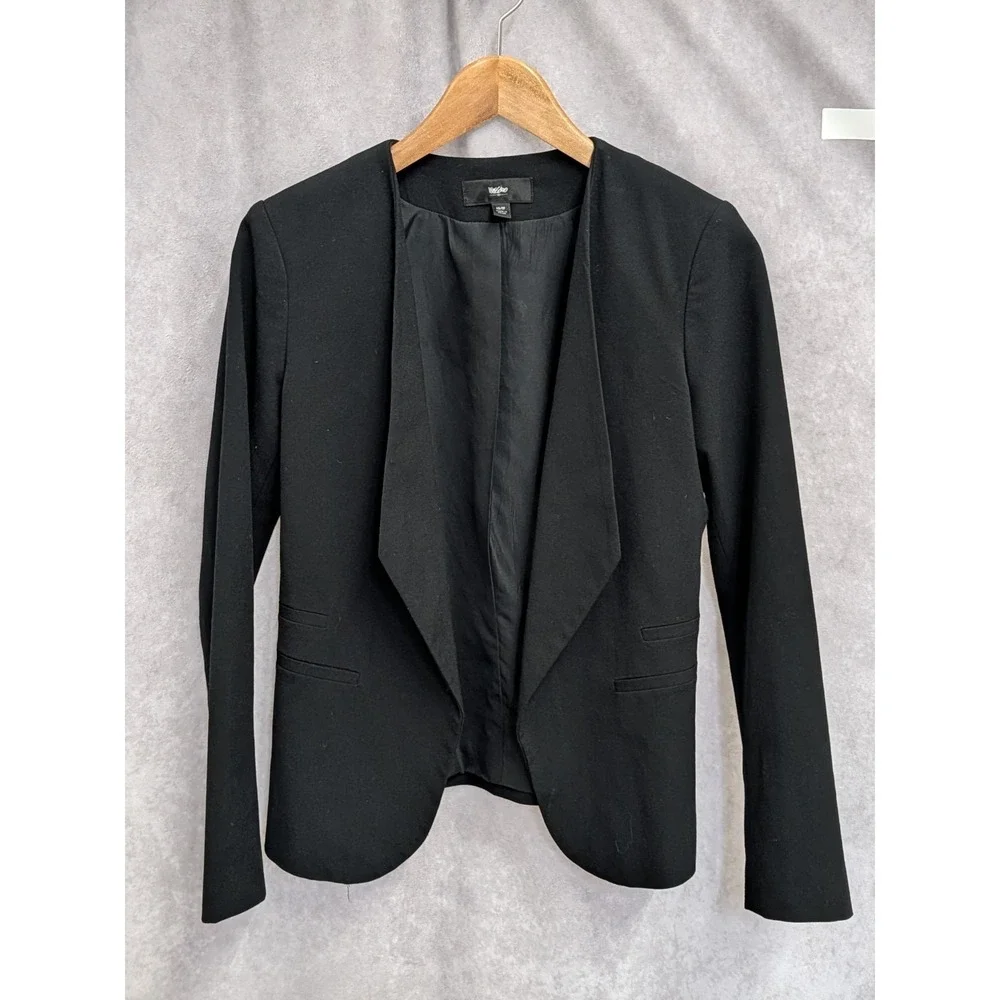 Mossimo Women Open Lapel Blazer Black XS Petite C45